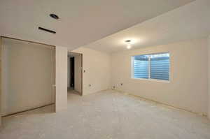 View of basement spare room