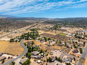 Aerial view featuring a mountain view