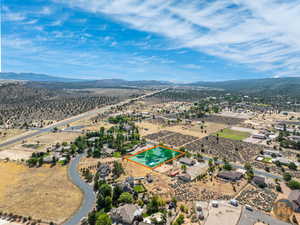 Bird's eye view featuring a mountain view