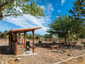 View of yard featuring a mountain view