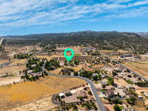 Bird's eye view featuring a mountain view