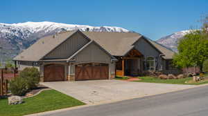 Craftsman house featuring a mountain view