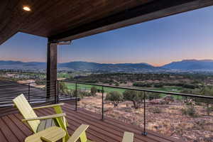 Exterior space featuring a mountain view