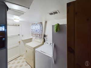 Laundry area with washing machine and dryer