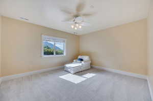 Upstairs bedroom with mountain views