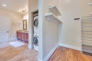 Master bathroom with washer/dryer