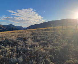 Mountain view featuring a rural view