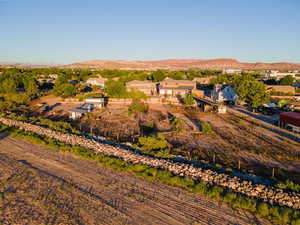 Aerial view featuring a mountain view