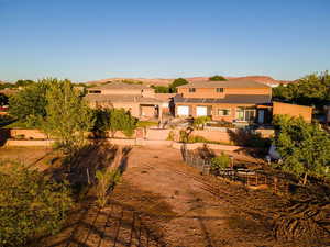 Rear view of house with a mountain view