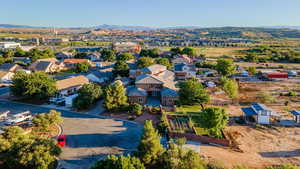 Aerial view with a mountain view