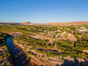 Drone / aerial view with a mountain view