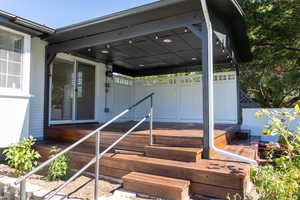 View of wooden deck