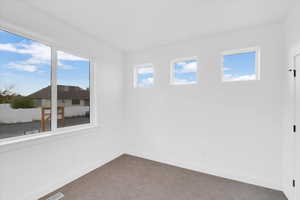 Empty room featuring carpet floors