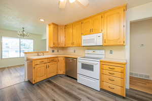 Kitchen looking into dining room