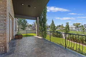 View of patio / terrace with a balcony