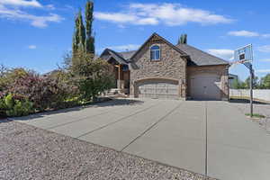 View of front facade with a garage