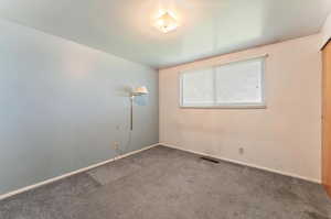 3rd Bedroom on main floor with carpet flooring