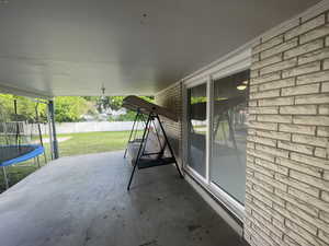 View of patio / terrace with a trampoline