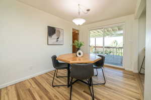 dining area in to laundry room & on to covered deck