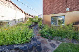 pathway around north side of home