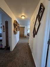 Hallway to living room and kitchen