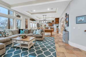 Living room with crown molding