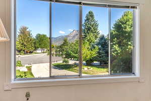 Serene mountain view from family room