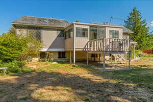 Back open deck with natural gas connection, connected to enclosed porch