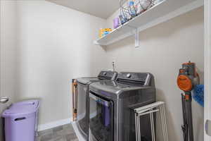 Laundry area with washing machine and dryer