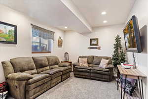 View of carpeted living room