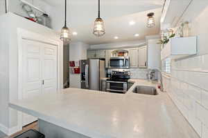 New concrete countertops and backsplash