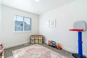 Playroom with carpet floors