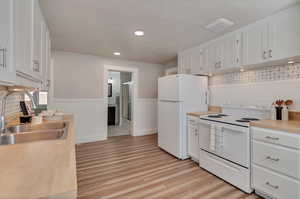 Kitchen view onto hallway.