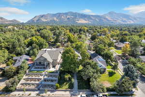 Bird's eye view of stair walk up from 1500 E. and East Mountains Views.