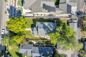 Birds eye view of property with 1500 E in front of walk up.