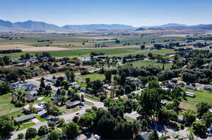 Aerial view with a rural view and a mountain view