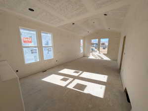 Primary bedroom with fireplace- Photo of actual home progress