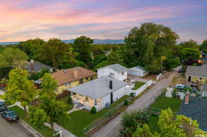 View of aerial view at dusk