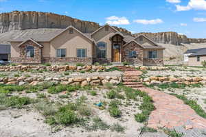 View of front of house featuring a mountain view