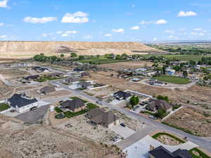 Drone / aerial view with a mountain view