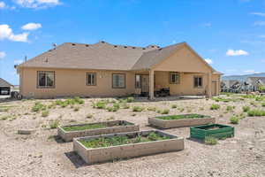 Back of house with a patio