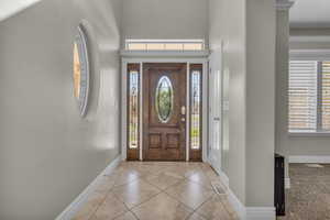 View of tiled entrance foyer