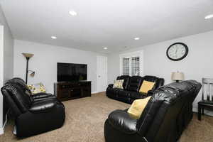 View of carpeted living room