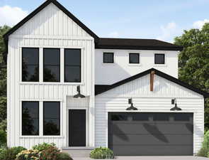 Modern farmhouse with a garage
