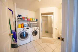 Bathroom and laundry combined on main level