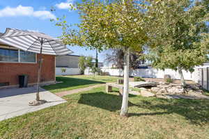 View of yard with a patio