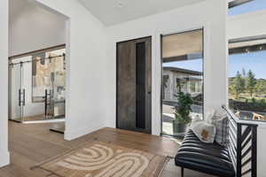 Interior space with wood-type flooring