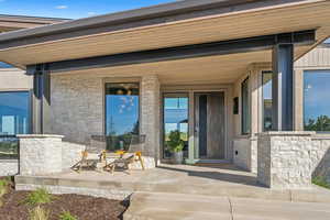 Property entrance with a porch