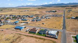 Bird's eye view featuring a mountain view and a rural view