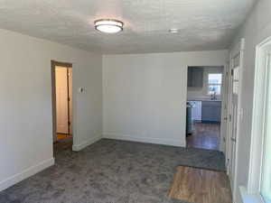 Living room looking into kitchen